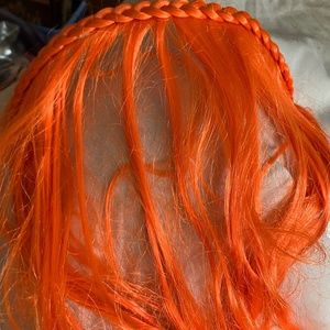 Braided orange headband hair partial wig
